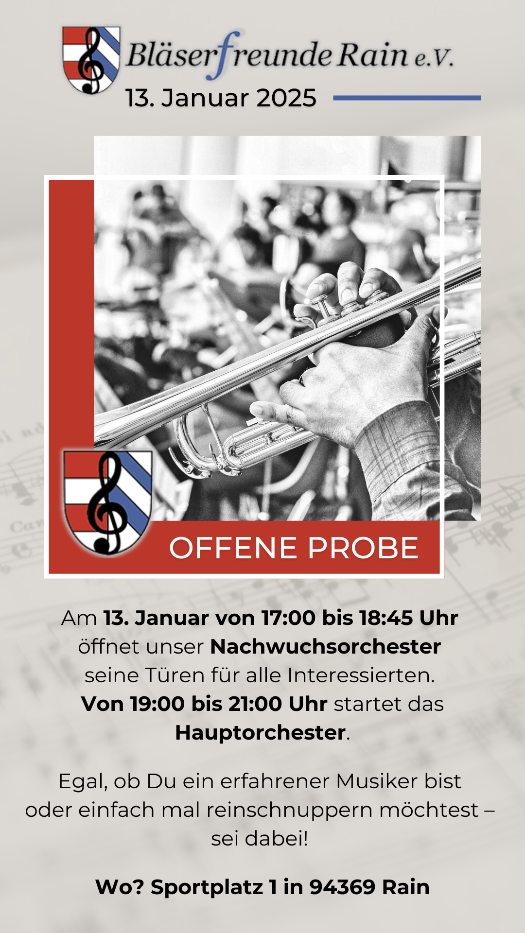Offene Probe Plakat zur offenen Probe